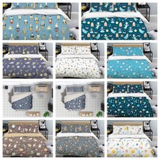 3D Space Planet Astronaut Rocket Pattern Quilt Cover Duvet Cover Comforter set