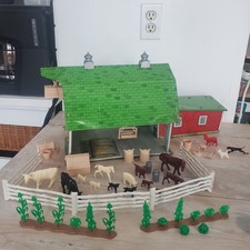 Marx Lazy-Day Farms Playset Tin - Animals Accessories Crops Implements