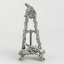 VTG Hummingbird Floral Plate Metal Stand Art Display Easel Book Holder 10"