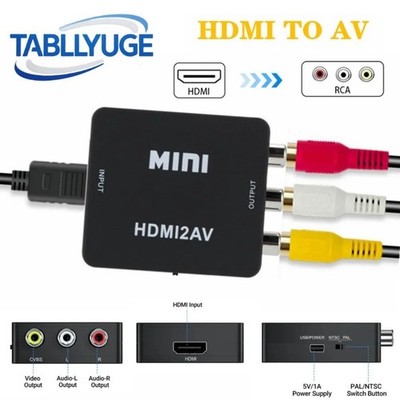 RCA AV to HDMI HD Converter Composite CVBS Audio Video Adapter Wii NES SNES