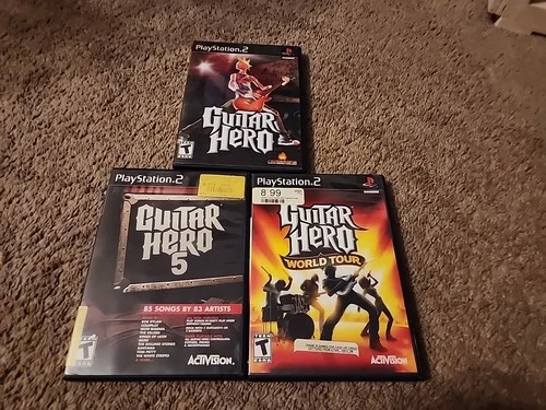 Guitar Hero 5 + 1 + World Tour Compelte Ps2 Plastation 2 Cib