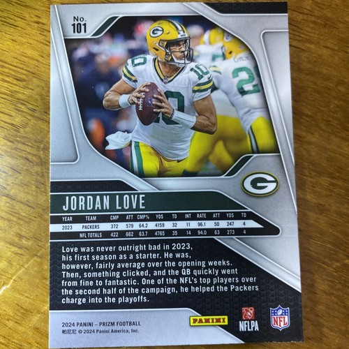 Jordan Love Prizm 2024 Panini Prizm Football - Picture 3 of 4
