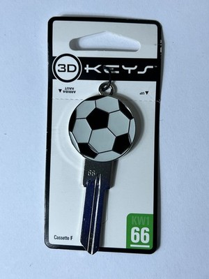 Hillman 3D Keys - Key Blank - ''Soccer Ball'' - KW1/66 - KW1 68 94488 - Cassette F