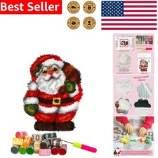 Latch Hook Kit DIY Santa Claus Christmas Rug Cushion Pre-Printed Canvas Craft...