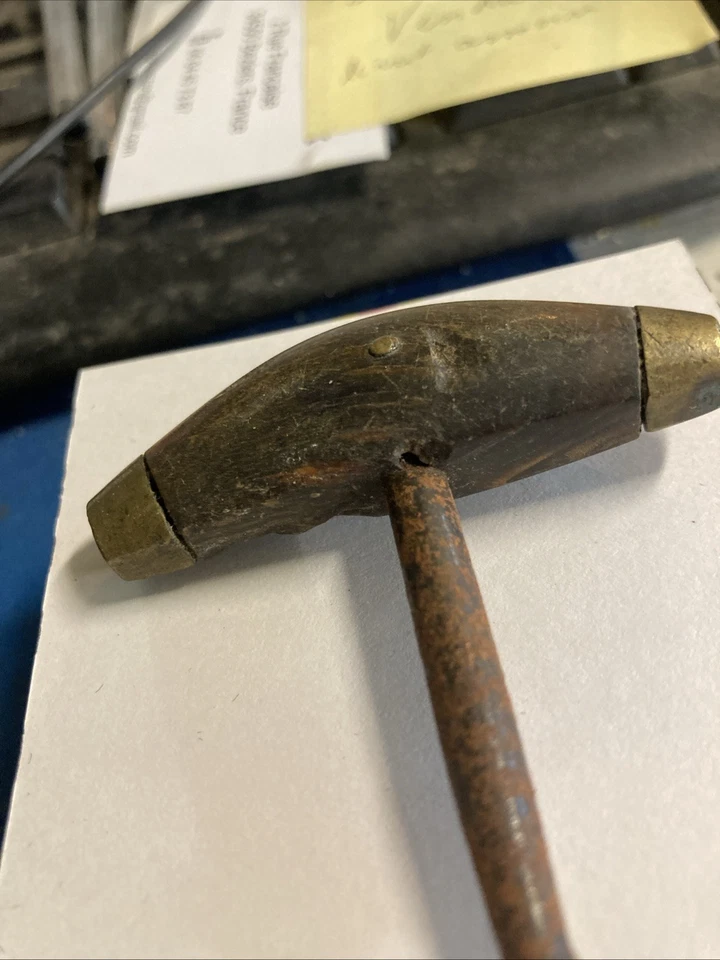 TIRE BOUCHON ANCIEN BRONZE ET CORNE /OS - Photo 4/4