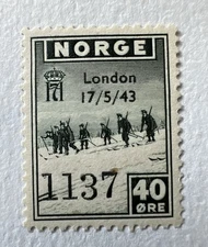 Norway 1943 London Overprint 40 øre #265 • SPA Certified • VF LH WWII