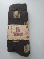 NOS 10-13 MĘSKIE Teva Brązowe Azteckie Crew Skarpetki Nowe Stare Towar MADE IN USA