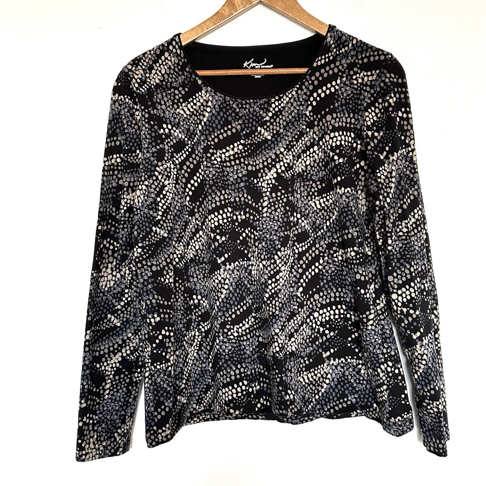 Kim Rogers Shirt Women’s XL Geometric Boho Long Sleeve Pullover Top