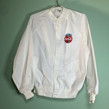 Coca Cola Jacket White Vintage West Ark Made In USA Size Large