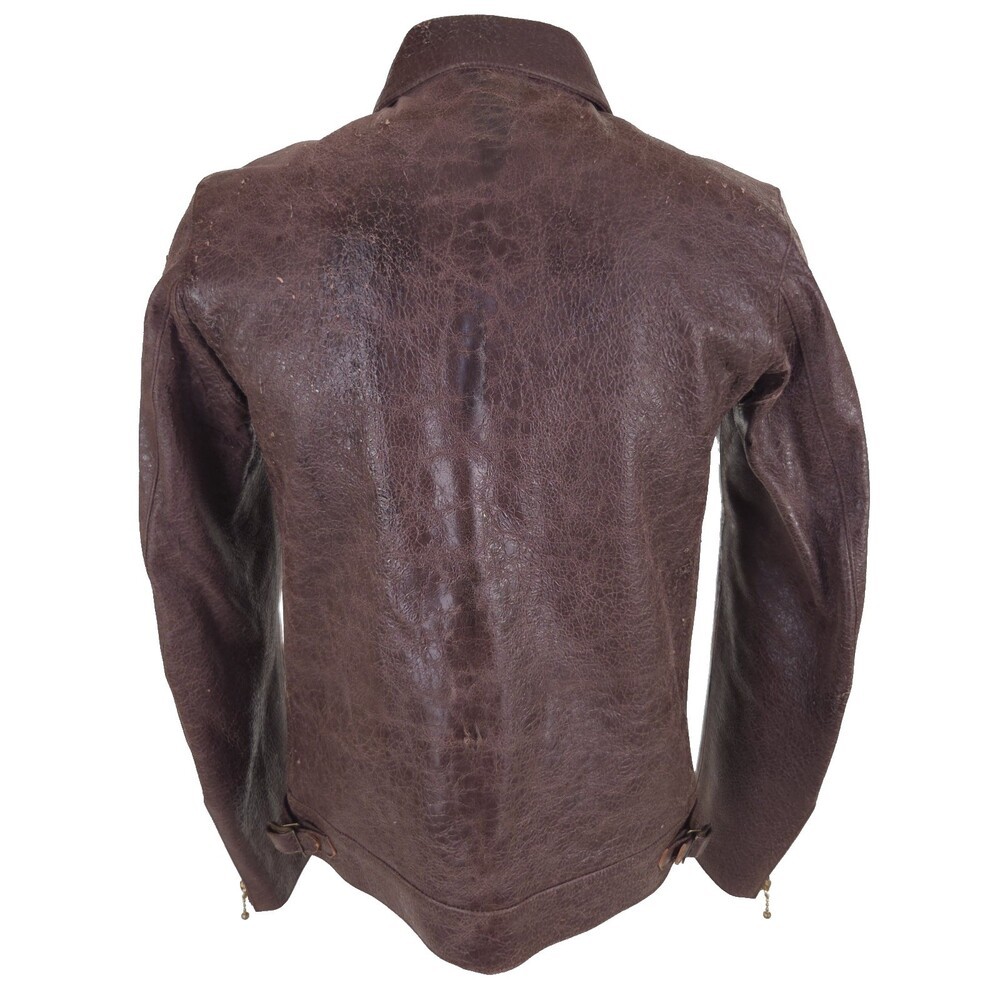 Blackmeans Distressed Leather Jacket Size 4 US Slim Fit M Mens Brown $2130 image 8