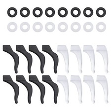 32 Pcs Silicone Glasses Leg Sleeves Temple Cover For Eyeglasses Black White