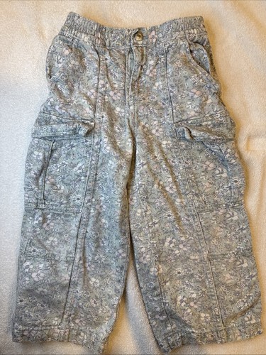 Levi’s High Rise Baggy Cargo Pants Vintage Look Floral Print Toddler Girls 4T