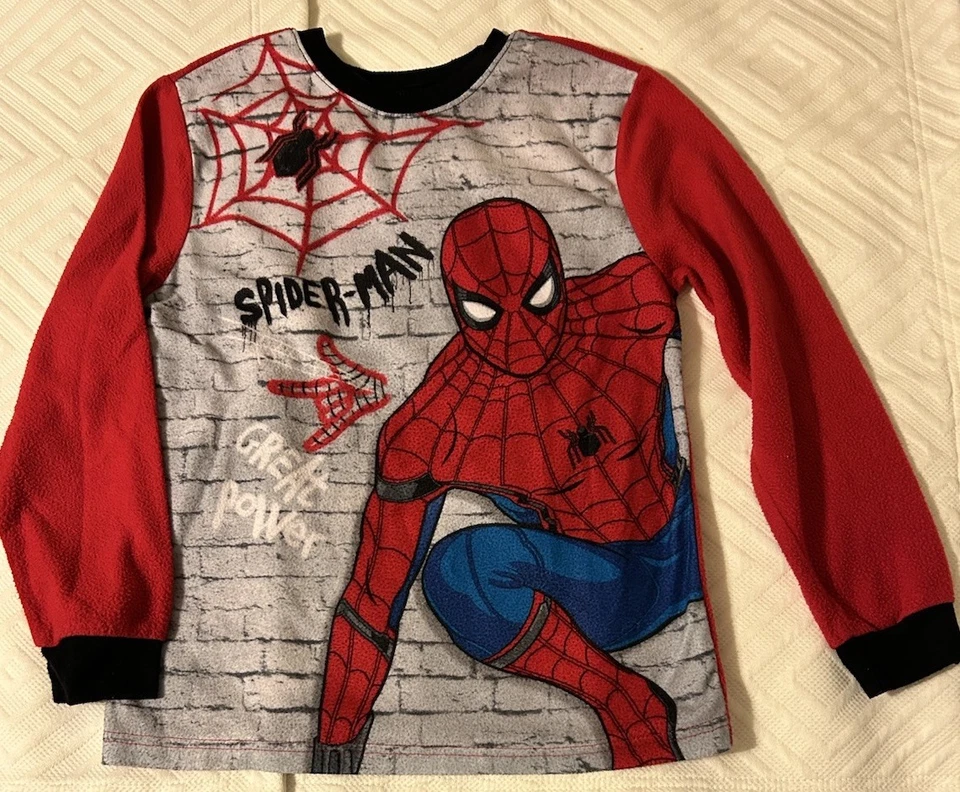 Spider-Man Superman Batman Pikachu Manga Larga Polar Camisas para Dormir Niños 10/12 Foto 3 de 4