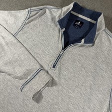 Johnnie-O Hanks Quarter Zip Pullover Mens Large Light Gray Heather JMKO4130
