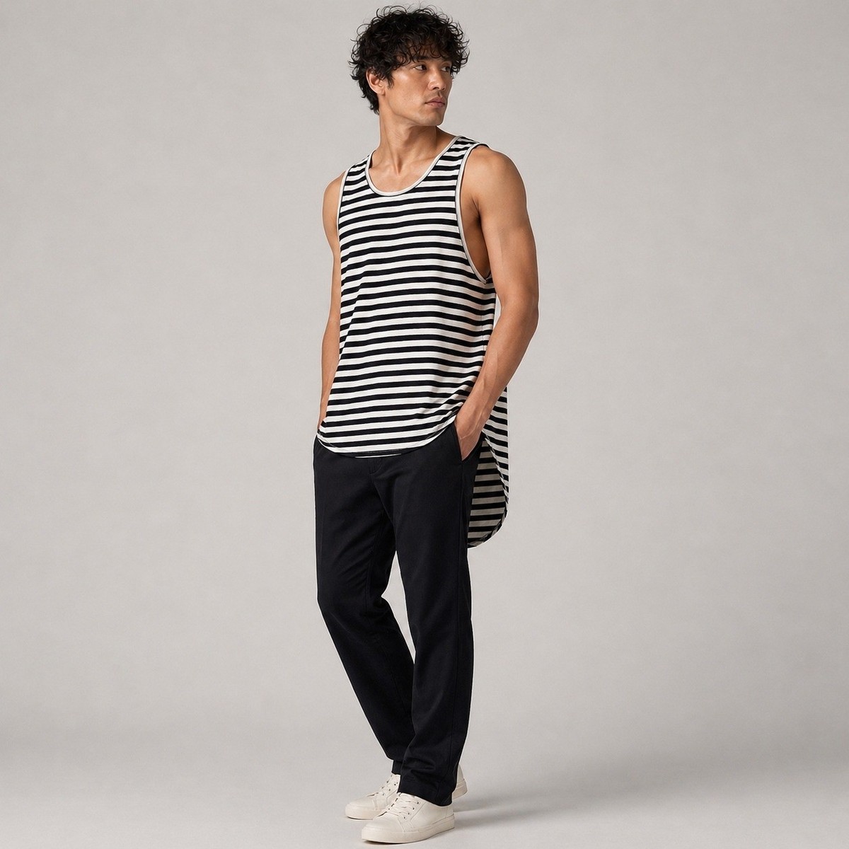 Fear of God Fourth Collection Striped Tank Top Black White XXL