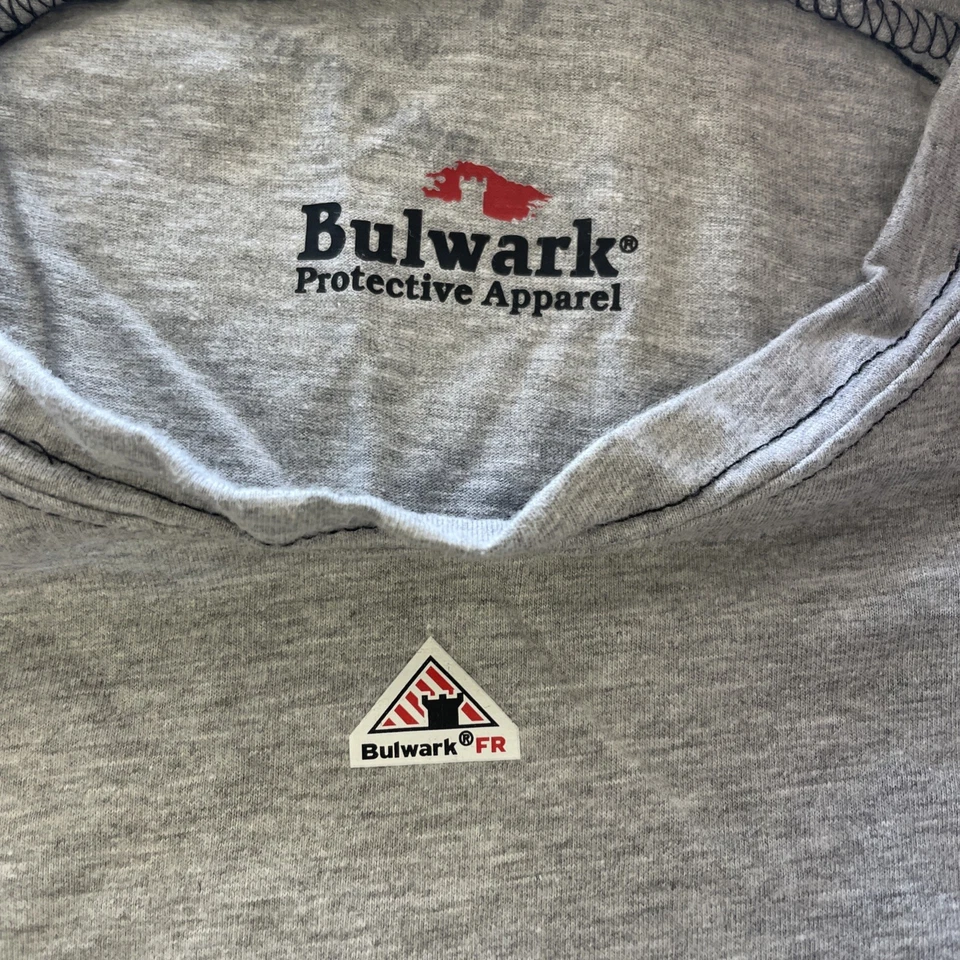 Camisa Balwark Para Hombre XL Resistente al Fuego Manga Larga Gris Algodón Henley Foto 2 de 4