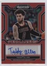 2022 Panini Prizm Draft Picks College Penmanship Red /199 Teddy Allen Auto 0jd0