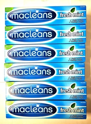 Macleans Freshmint Flouride Toothpaste Fresh Breath & Healthy Gums 100ml x 6