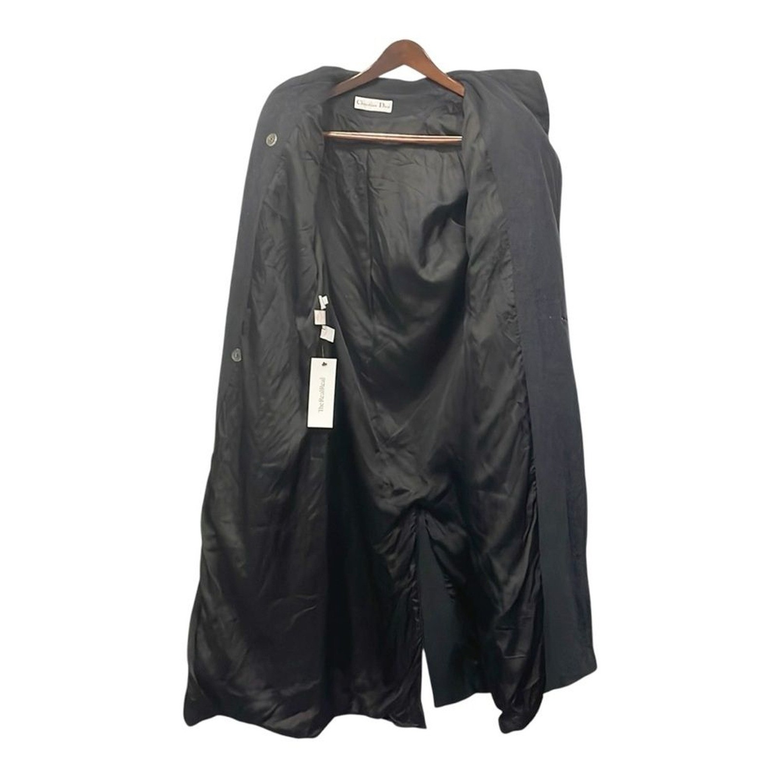 Christian Dior Women Sz 10 Double-Breasted Button Wool Peacoat Trench Coat Gray thumbnail 5