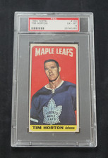 1964-65 TOPPS TALLBOYS TIM HORTON #102 SP GRADED PSA 6 TORONTO MAPLE LEAFS NHL