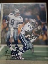 DALLAS Cowboys Troy Aikman, Emmitt Smith Facsimile Autographed 6x9 Photo