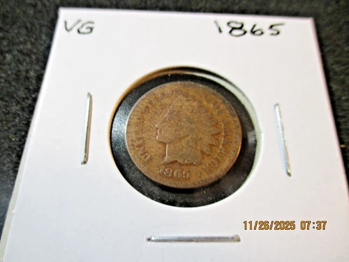1865 INDIAN CENT GRADE VG      A1