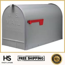 Stanley Gray, Extra Large, Steel, Post Mount Mailbox  Steel Gibraltar Rural