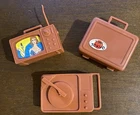1971 Busy Hands Barbie Record Player Television & Suitcase vintage