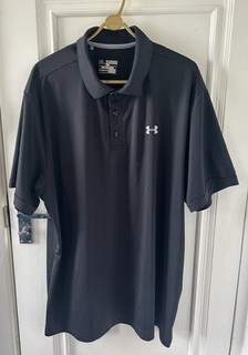 Under Armour HeatGear Polo Shirt Men’s XXL black Loose Fit Golf Sports