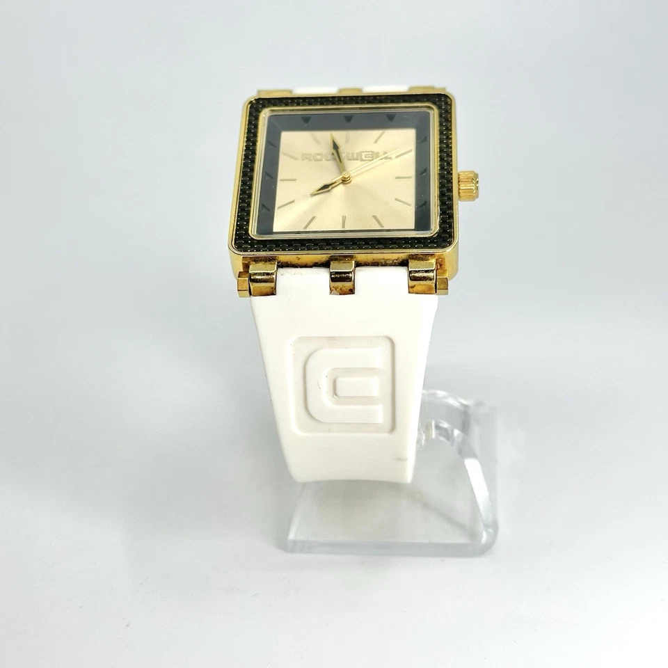 Reloj Hombre Rockwell FIBRA DE CARBONO LITE Dorado Blanco Batería Nueva Foto 4 de 4