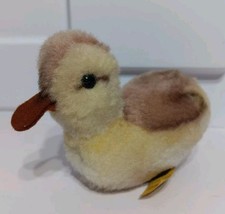 VINTAGE 60's STEIFF 4" Duckling Duck Germany 3380 Yellow Button Tag Wool