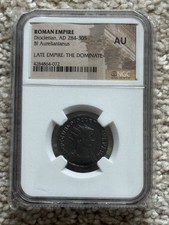 DIOCLETIAN w MAXIMIAN 292AD Siscia NGC AU Roman Bronze Antoninianus Billon RIC