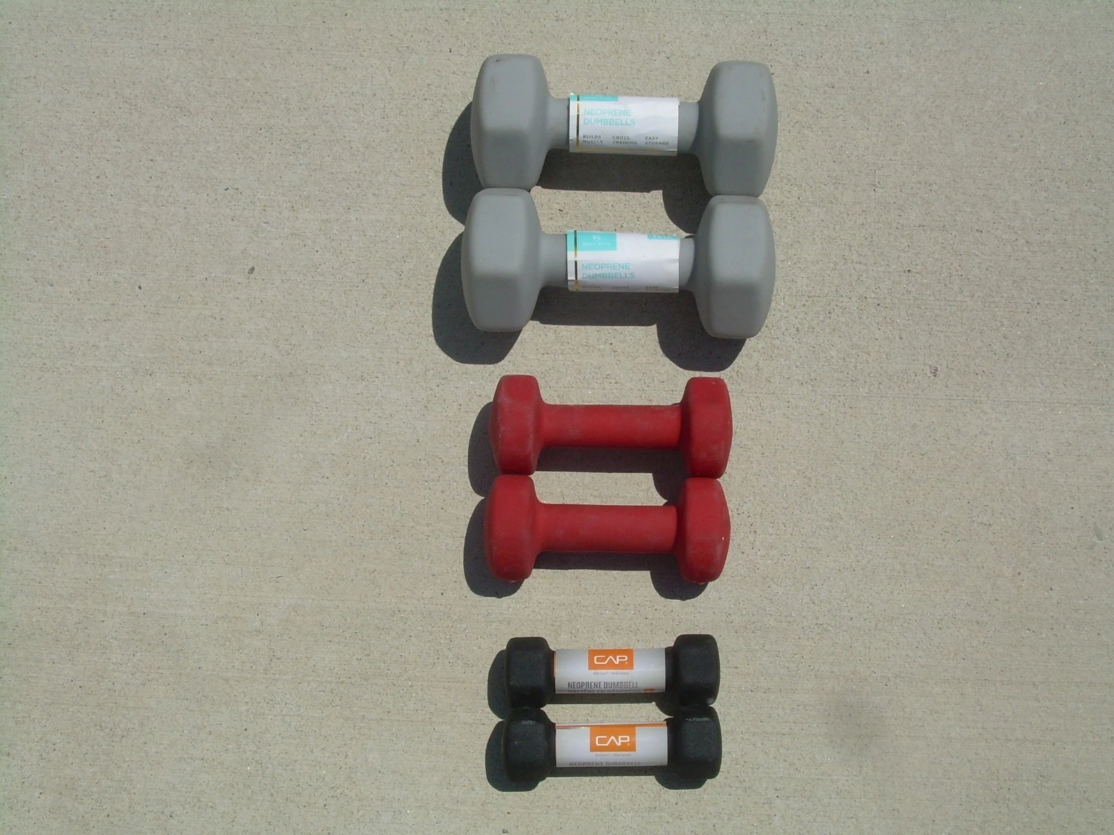 Marcy Hex Red Neoprene Dumbbell Women's Hand Weights 2lbs 4lbs & 12lbs Pairs
