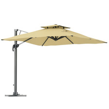 Outsunny Parasol déporté 297x297x264cm Beige