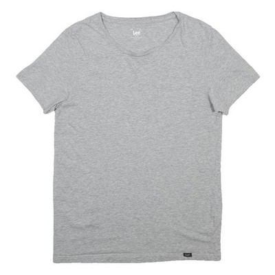LEE Herren Grau Casual T-Shirt Größe L Kurzarm Rundhalsausschnitt Baumwollmix