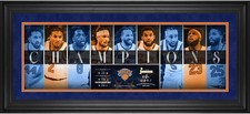 New York Knicks 2026 Finales NBA Campeones Enmarcado 10" x 30" Campeones Panorámico Collage