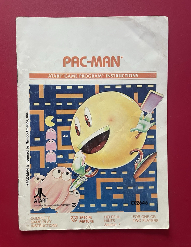 Atari Pac-Man Original Instruction Manual Booklet Atari 2600 CX2646 English