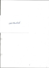 Al Barlick autographed index card- Baseball Hall Of Fame