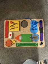 BUSY BOARD Wooden Sensory Toys Toddler Educational Learning Activities DEMOCA