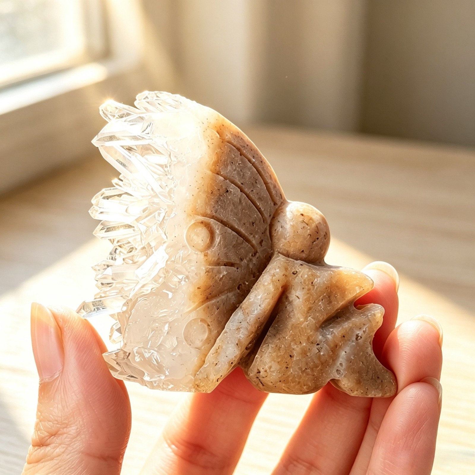 Natural Quartz Cluster Carving Animal Figurine  Crystal Statue 