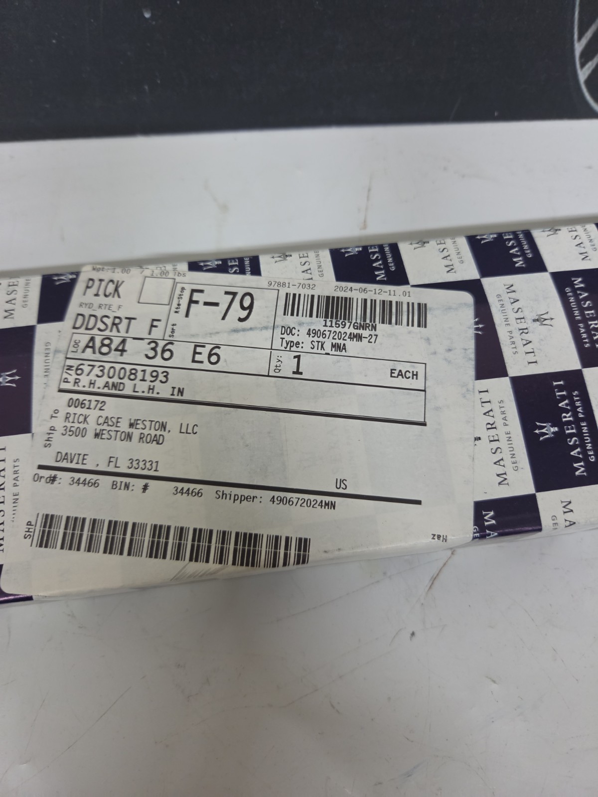 Maserati Ghibli Front Right Trim strips Pair P/N 673008193