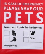 PET ALET EMERGENCY ALERT QUALITY DECAL. 4x5 inches
