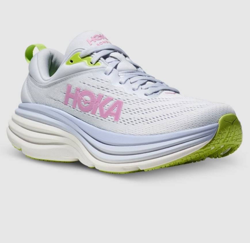 NEW | Hoka Bondi 8 Womens Running Shoes (B) (Sea Ice/Pink Twilight) thumbnail 3