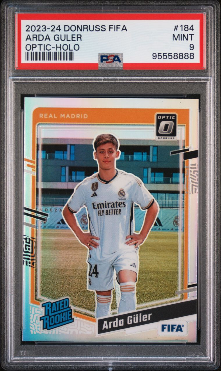 Arda Guler 2023 2023-24 Panini Donruss #184 Optic Holo Prizm Rookie RC PSA 9