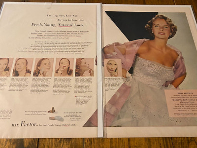 Vintage 1951 Mona Freeman Max Factor Make Up Cosmetics ad