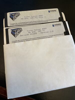 Turbo Pascal Vintage MS DOS Version 2.0 Rare IBM PC 1983 Floppy 5.25  Borland