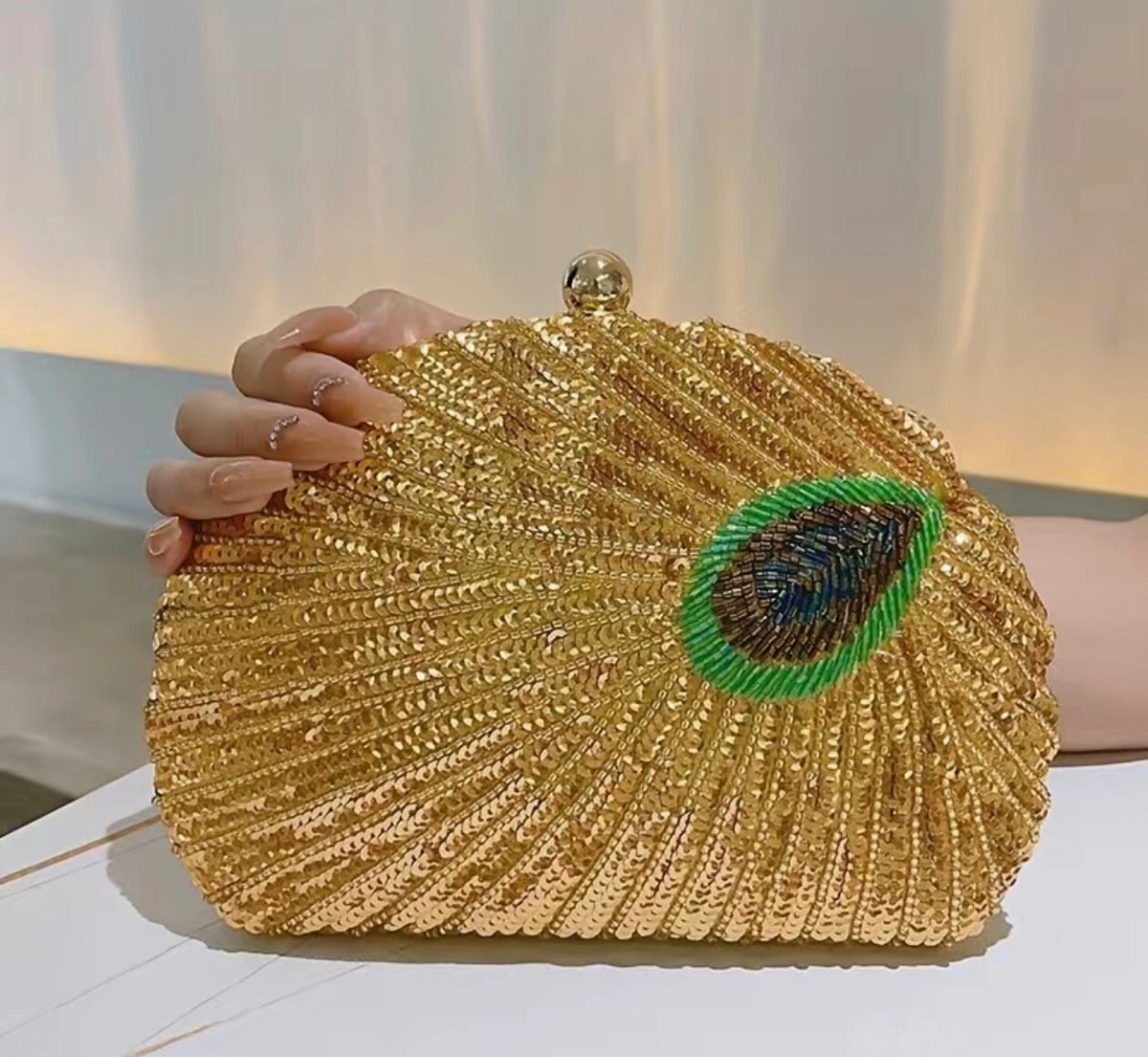 Bridal golden online purse