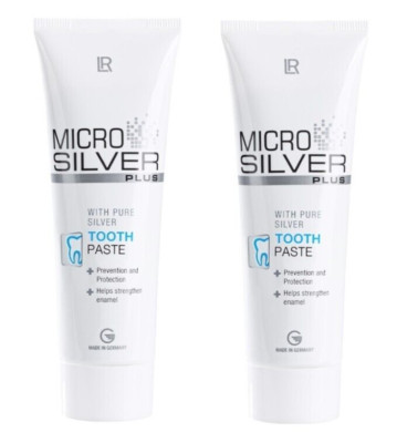2xLR MICROSILVER PLUS Zahnpasta 25090 antibakterielle Zahncreme antiviral Silber