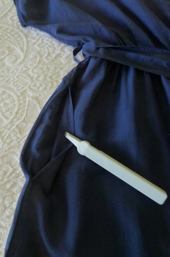 XIRENA Blue Lagoon Cotton Tie Belt Pockets Asym Flounce Dani Dress S M $325 NWT - Picture 9 of 15