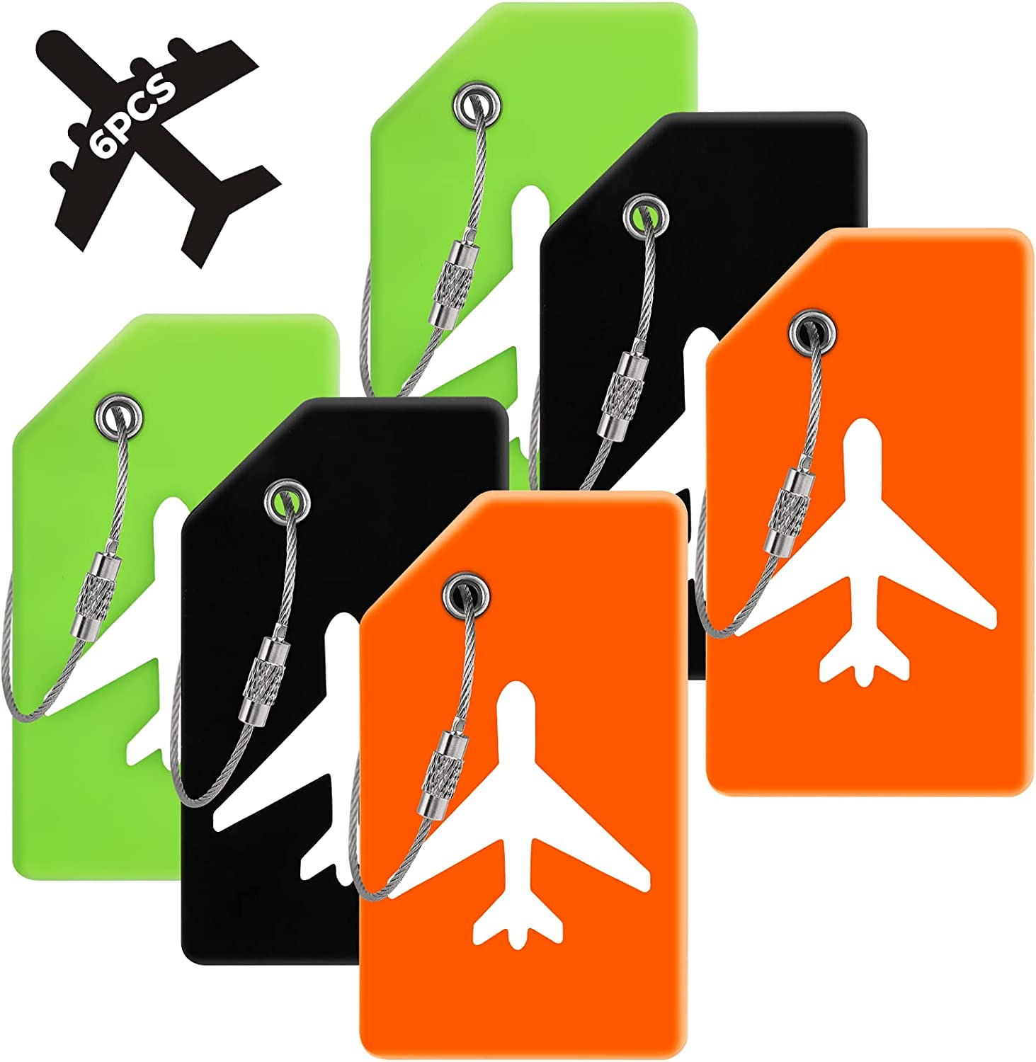 6 Pack Silicone Luggage Tag 3 Colors Luggage Suitcases Tags for Travel Luggage 